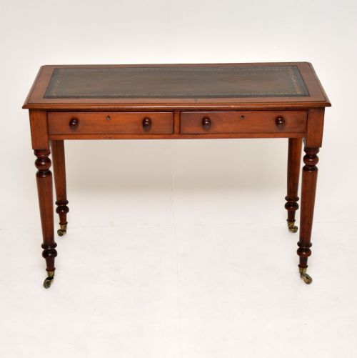 fig 1. Antique Victorian Mahogany Leather Top Writing Desk
