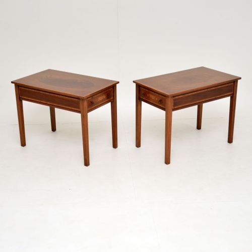 fig 1. Pair of Antique Inlaid Mahogany Side Tables