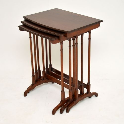 Antique Edwardian Mahogany Nest of 3 Tables