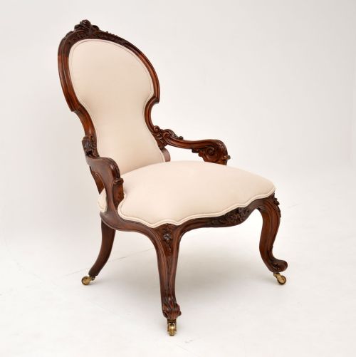Antique Victorian Walnut Nursing Chair