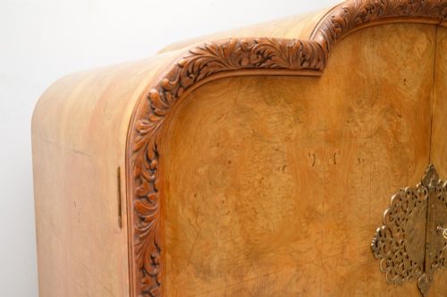 fig 3. Antique Burr Walnut Cocktail Drinks Cabinet By Hille