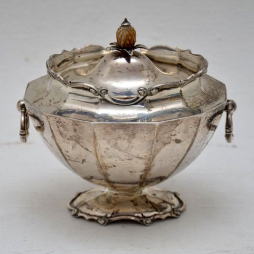 Antique Edwardian Solid Silver Tea Caddy C. 1912
