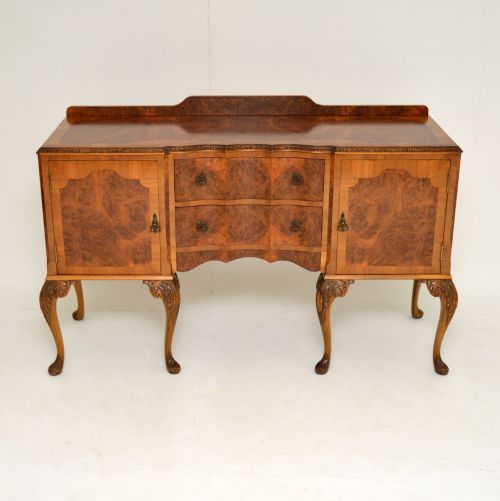 fig 1. Antique Queen Anne Style Burr Walnut Sideboard