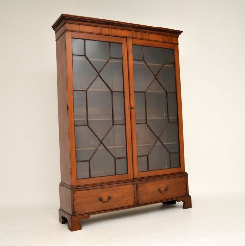Antique Georgian Mahogany Astral Glaze Bookcase