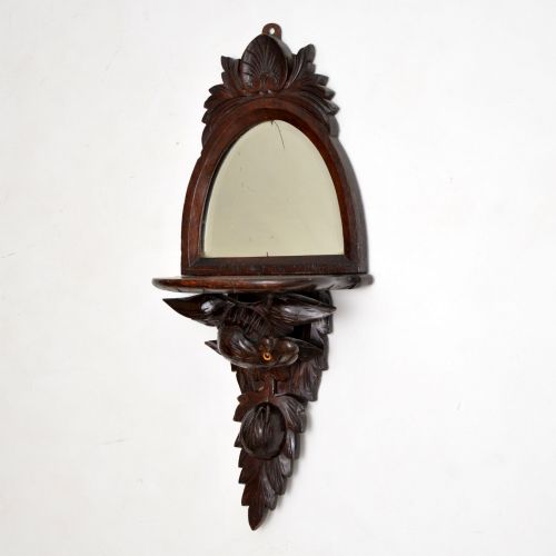 Antique Victorian Carved Eagle Mirror with Shelf
