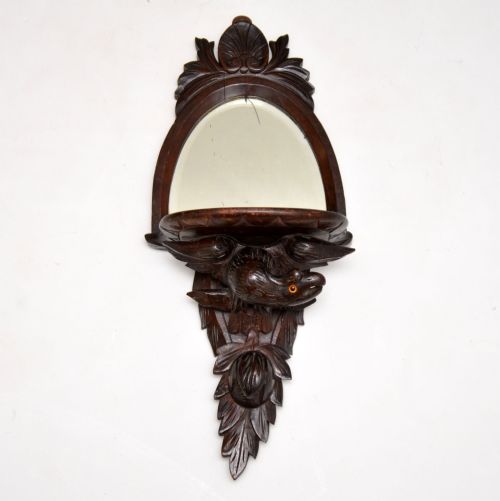fig 1. Antique Victorian Carved Eagle Mirror with Shelf