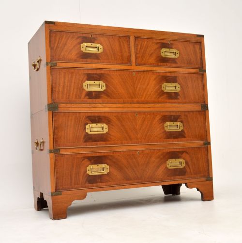Antique Mahogany Military Campaign Chest of Drawers

