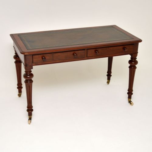 Antique William IV Mahogany Leather Top Writing Desk
