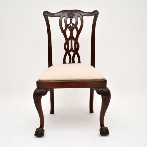fig 2. Set of 8 Antique Mahogany Chippendale Style Dining Chairs