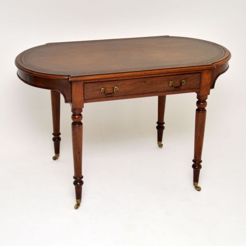
Antique Victorian Mahogany Leather Top Writing Table