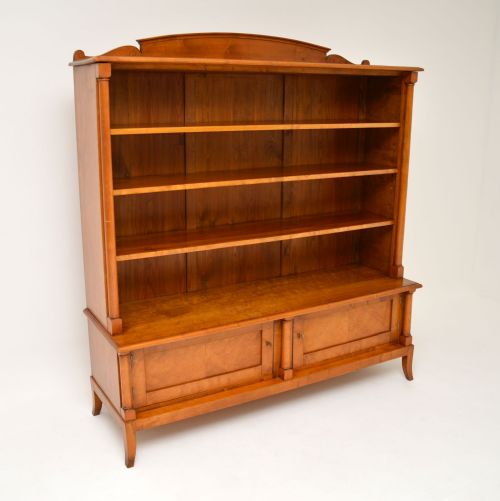 Antique Swedish Biedermeier Satin Birch Bookcase