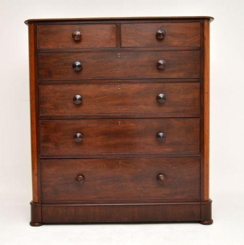 fig 1. Large Antique William IV Mahogany Chest of Drawers