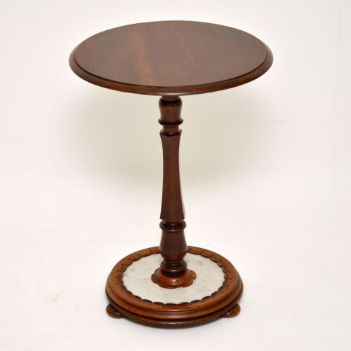 Antique William IV Mahogany & Marble Side Table