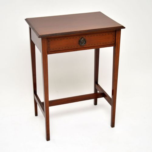 Antique Edwardian Inlaid Mahogany Side Table