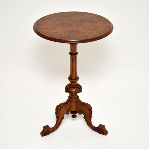 fig 1. Antique Victorian Inlaid Burr Walnut Side Table
