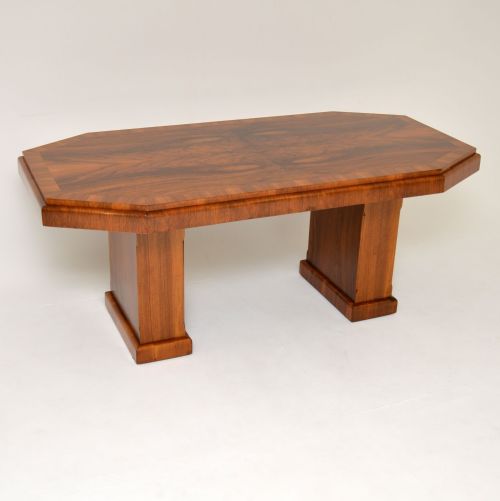 1920’S Art Deco Figured Walnut Dining Table