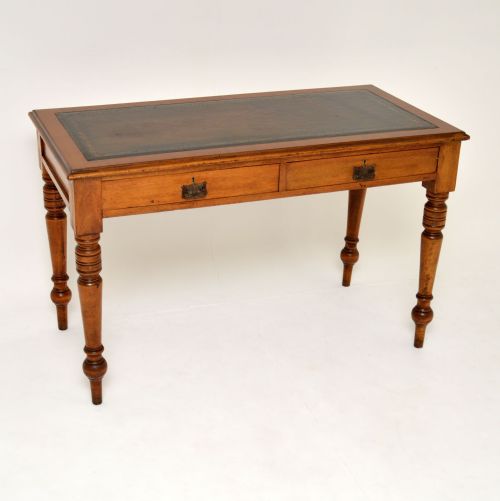 Antique Victorian Mahogany Leather Top Writing Table