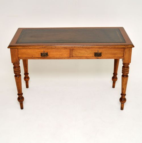 fig 1. Antique Victorian Mahogany Leather Top Writing Table