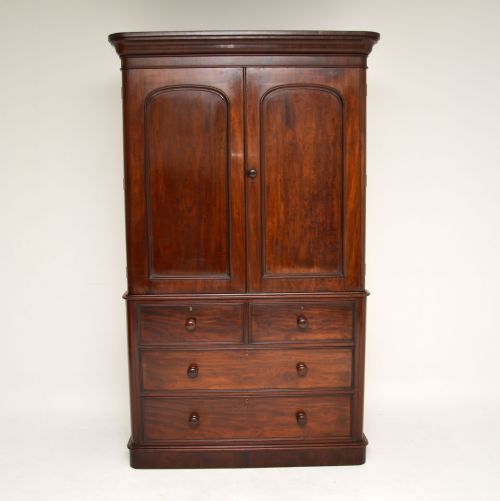 fig 1. Antique Victorian Mahogany Linen Press