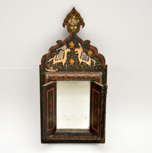 fig 1. Antique Persian Painted Wood Mirror