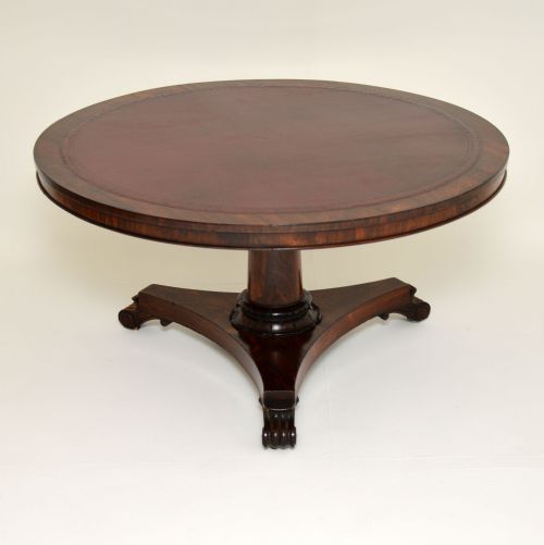 Antique William IV Rosewood Leather Top Drum Table