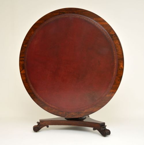fig 1. Antique William IV Rosewood Leather Top Drum Table