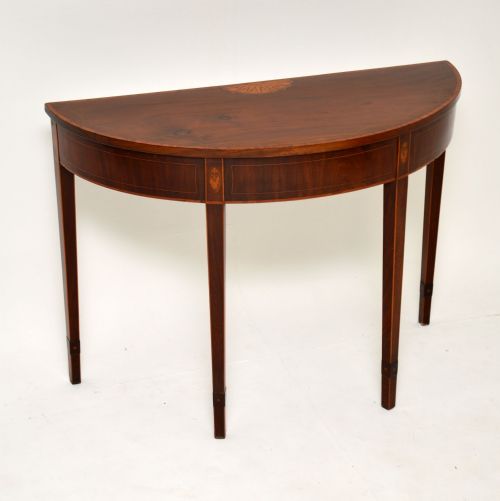 Antique George III Inlaid Mahogany Console Table