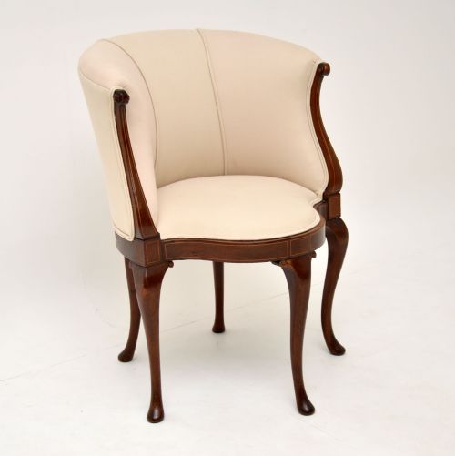 fig 1. Antique Edwardian Inlaid Mahogany Tub chair
