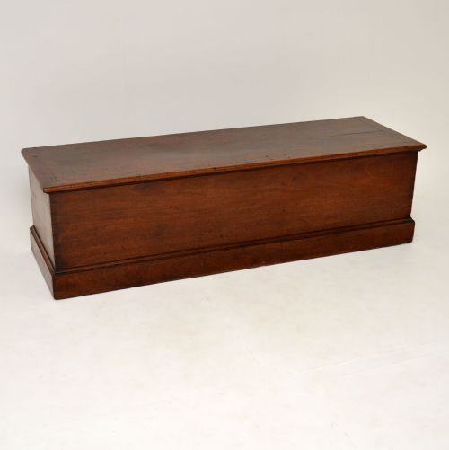 Antique Georgian Solid Mahogany Trunk Blanket Chest

