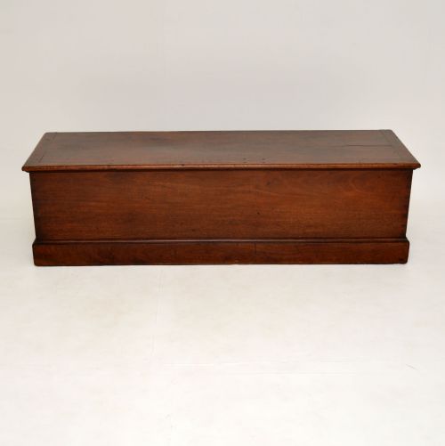 fig 1. Antique Georgian Solid Mahogany Trunk Blanket Chest