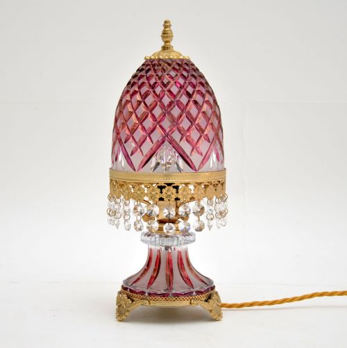 Antique Bohemian Crystal Table Lamp