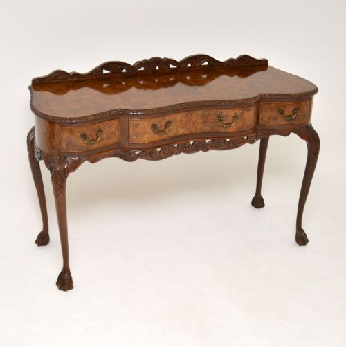 
Antique Queen Anne Style Burr Walnut Server Table