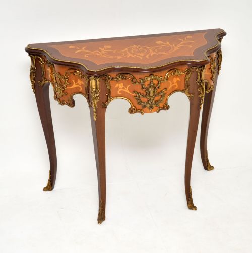 fig 1. Antique French Ormolu Mounted Inlaid Console Table