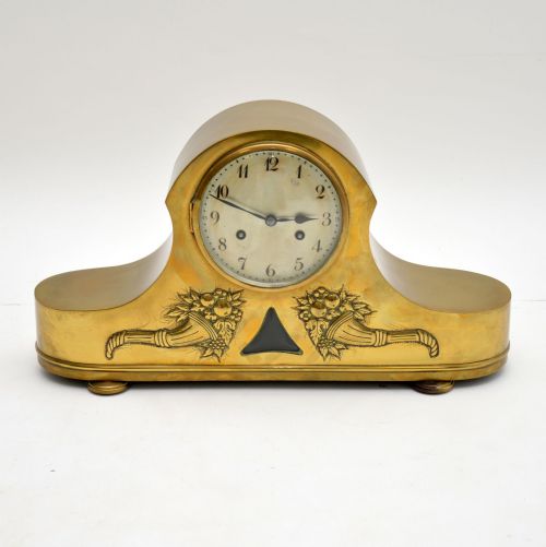 Antique Brass Napoleon Hat Mantel Clock by Junghans