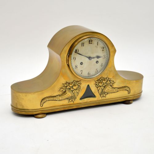 fig 2. Antique Brass Napoleon Hat Mantel Clock by Junghans