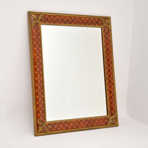 fig 1. Antique French Neo-Classical Walnut & Satinwood Mirror