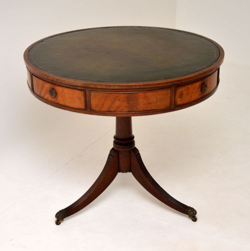 fig 1. Antique Regency Style Mahogany & Leather Drum Table
