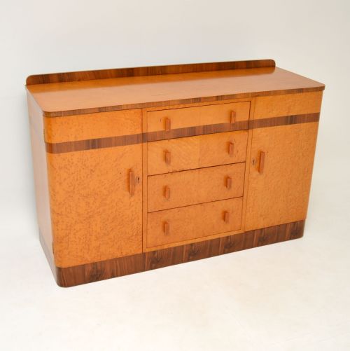 1920’S Art Deco Burr Maple & Walnut Sideboard
