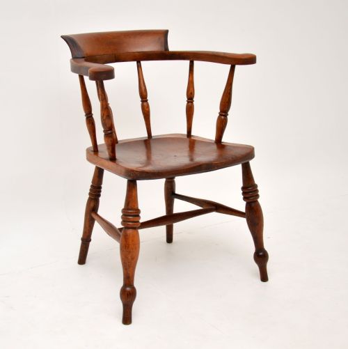 Antique Victorian Solid Elm Windsor Chair