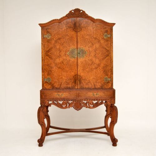 fig 1. Antique Queen Anne Style Cocktail Drinks Cabinet