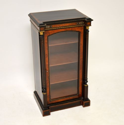 Antique Victorian Burr Walnut & Ebonised Cabinet