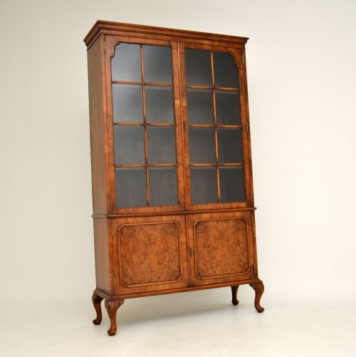 Antique Burr Walnut Bookcase