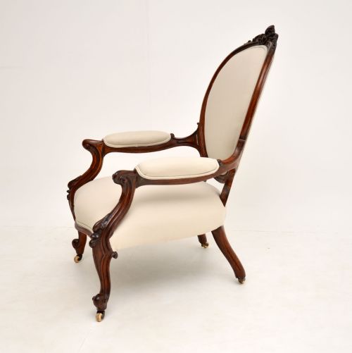 fig 1. Antique Victorian Carved Rosewood Armchair