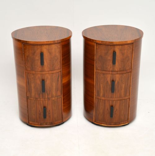 Pair of Art Deco Walnut Bedside Chests