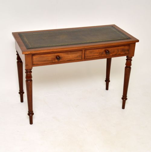 Antique Victorian Mahogany Leather Top Writing Table