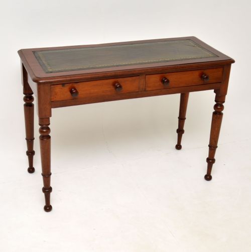 Antique Victorian Mahogany Leather Top Writing Desk
