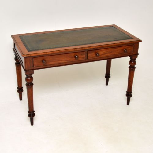 Antique Victorian Mahogany Leather Top Writing Table