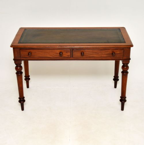 fig 1. Antique Victorian Mahogany Leather Top Writing Table