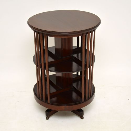 Antique Edwardian Mahogany Revolving Bookcase
