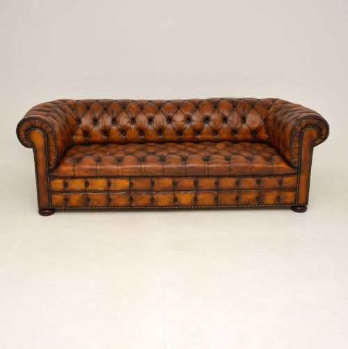 fig 1. Antique Deep Buttoned Leather Chesterfield Sofa